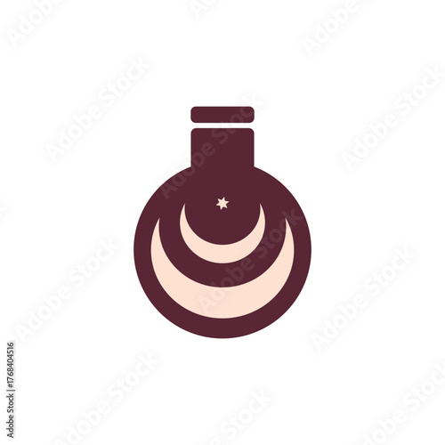 Minimalistic esoteric symbol featuring a triple moon within a circular design, perfect for astrology and sacred geometry projects.