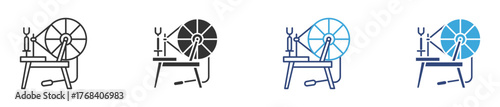 Spinning wheel outline icon set , vector illustration .  