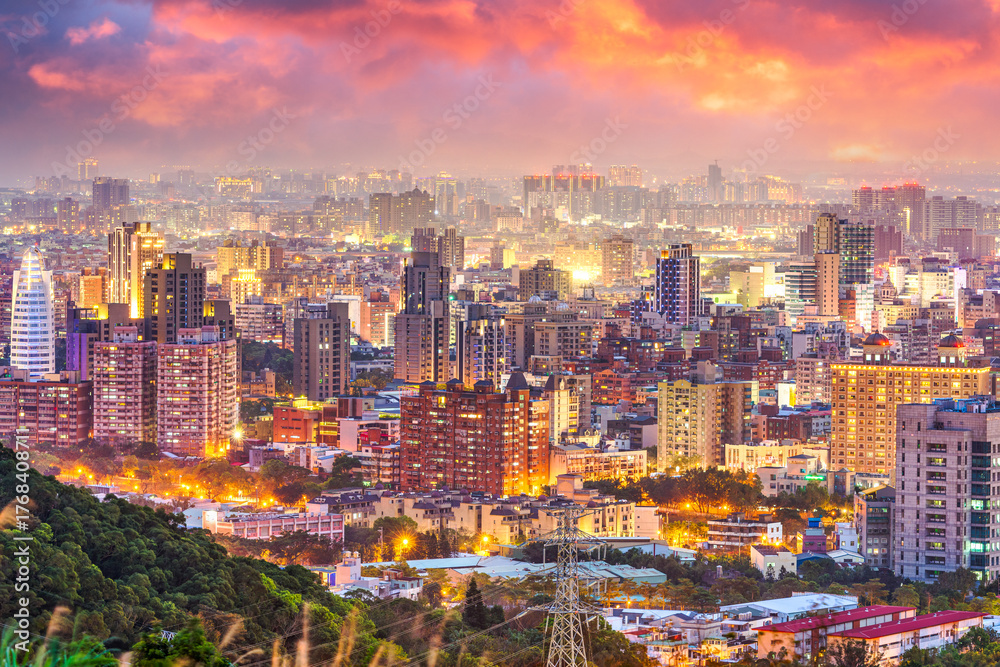 Obraz premium Taoyuan, Taiwan City Skyline at Twilight 522