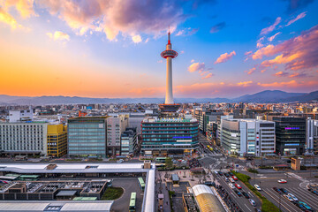 Papier peint photo Kyoto Panorama urbain depuis la tour de Kyoto  © Kovacs