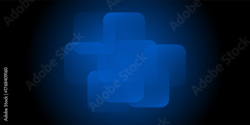 Abstract blue background with glowing geometric lines. Modern blue gradient square shape design. Futuristic technology concept. Suit for brochure, corporate, website, poster, banner, cover modern