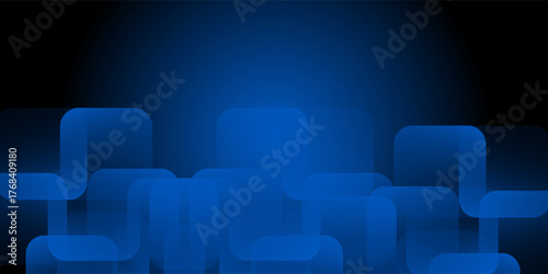 Abstract blue background with glowing geometric lines. Modern blue gradient square shape design. Futuristic technology concept. Suit for brochure, corporate, website, poster, banner, cover modern
