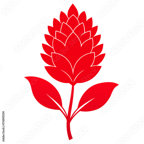  hebe red hugh silhouette on white background