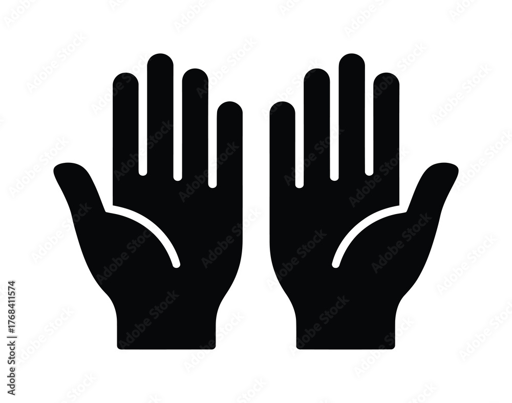 Obraz premium Raised Hands Symbol Vector Illustration
