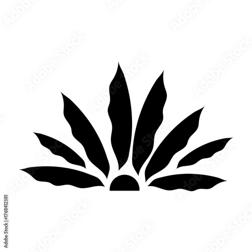 A solid style icon depicting an agave plant