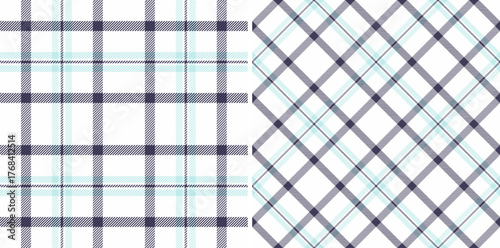 Fabric background check of textile seamless vector with a tartan pattern plaid texture. Set in winter colors for curtain design trends.