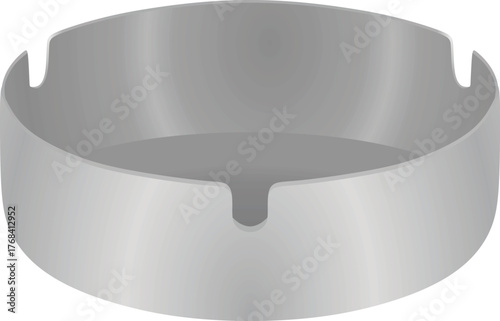 Empty grey ashtray. vector illustration