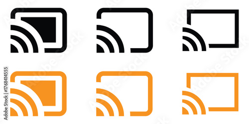 Cast, Screencast icon set. Professional Digital Experience symbol. vector illustration.
