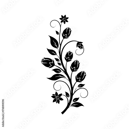 black and white flowers vctor