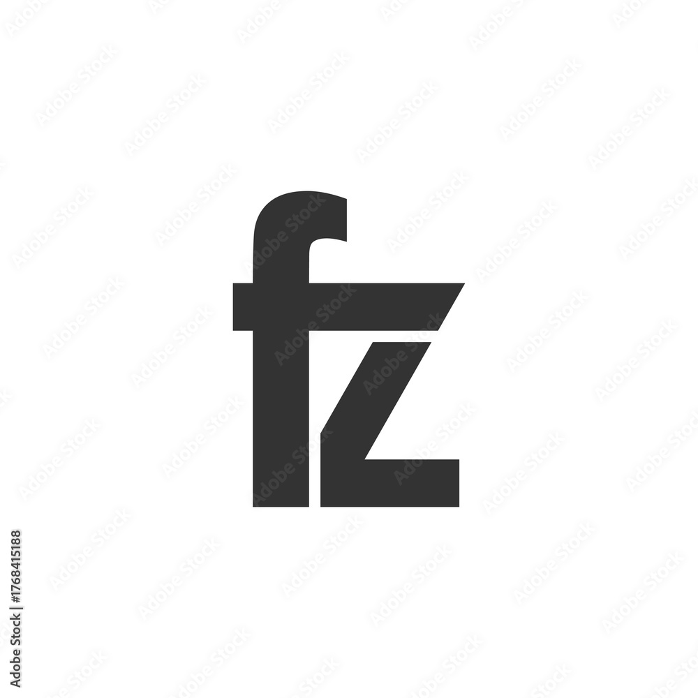 Obraz premium FZ creative geometric initial based modern and minimal logo. Letter f z trendy fonts.