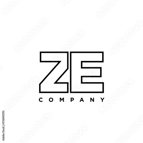 Letter Z and E, ZE logo design template. Minimal monogram initial based logotype.