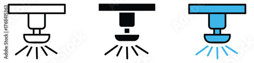 Sprinkler icon set. light beam symbol. vector illustration.