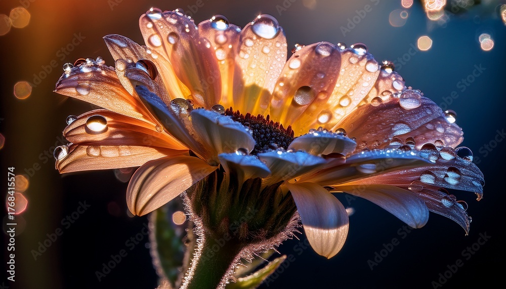 Fototapeta premium extraordinary a close up of a flower with water drops on it