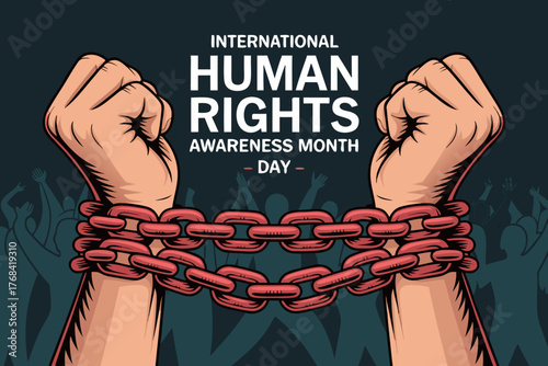 Breaking Chains Vector Graphic for Human Rights Awareness Day Poster