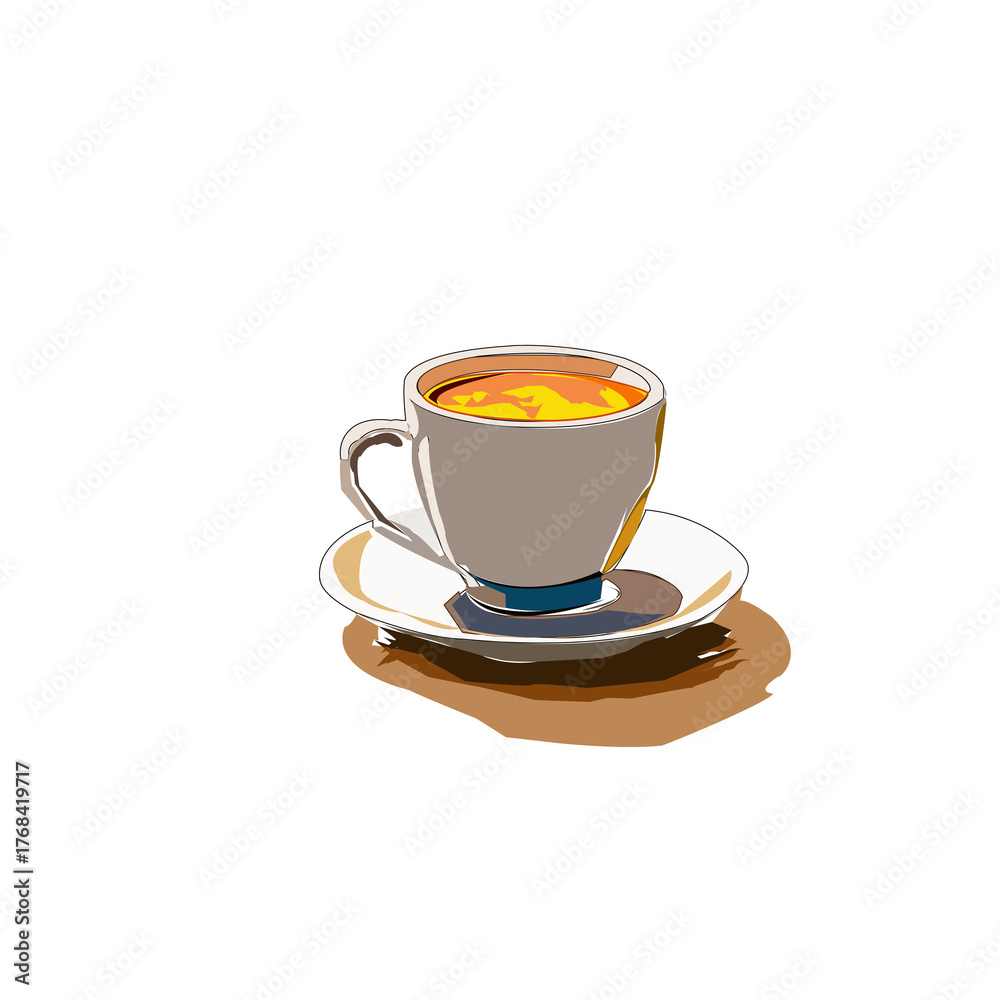 Obraz premium cup saucer illustration vector file