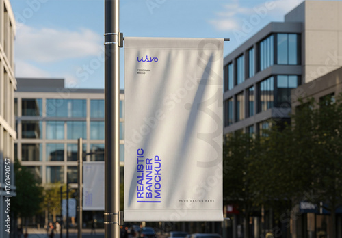 Street Pole Banner Mockup
