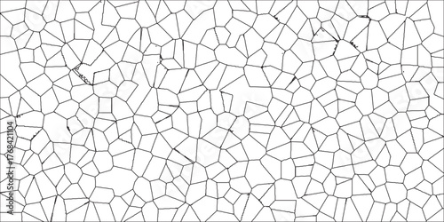 white Broken Stained Glass Background with golden lines. Broken glass effect texture vector design .Geometric Irregular Shapes, 3D Shadow Effect, .Multicolored geometric wattled mosaic pattern .