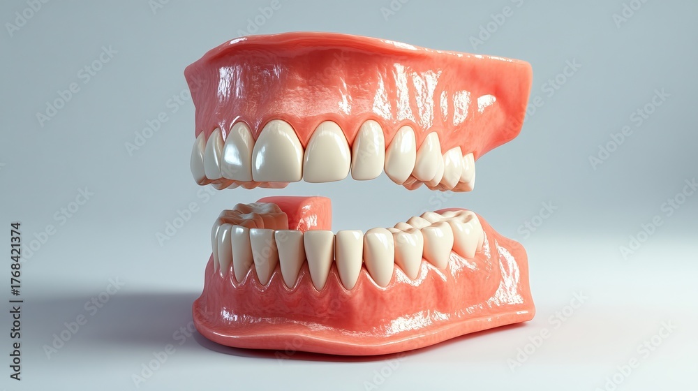 Obraz premium Discover stunningly realistic human teeth and gums, perfect for dental education, marketing, and scientific visualization projects.