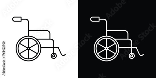 Wheelchair icon editable vector stroke for web designs