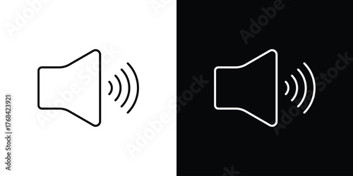 Volume icon editable vector stroke for web designs