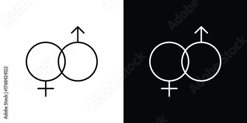 Unisex icon editable vector stroke for web designs