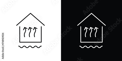Underfloor heating icon editable vector stroke for web designs