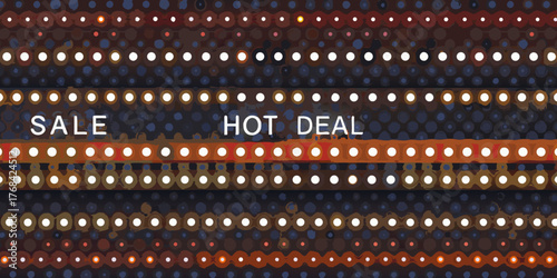 Sale hot deal text overlayed on abstract pattern of circles and dots