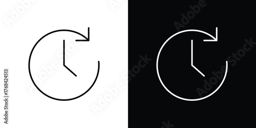 Time icon editable vector stroke for web designs