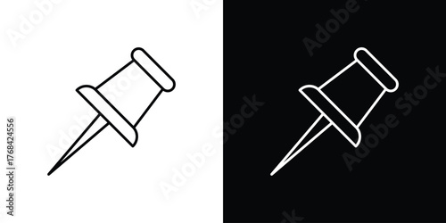 Thumbtack icon editable vector stroke for web designs