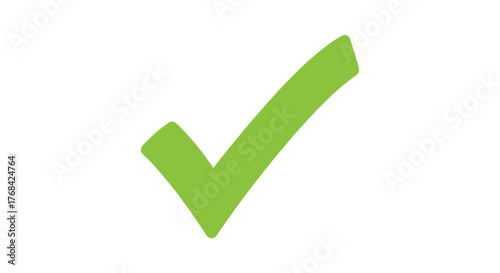 A simple green check mark icon against a plain white background