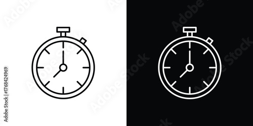 Stop watch icon editable vector stroke for web designs