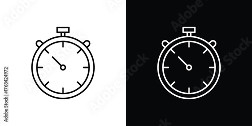 Stopwatch icon editable vector stroke for web designs