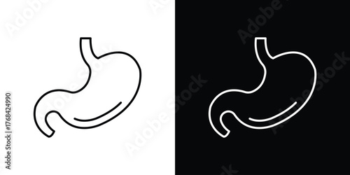 Stomach icon editable vector stroke for web designs