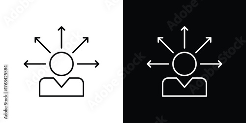 Self awareness icon editable vector stroke for web designs