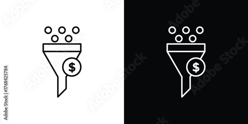 Sales funnel icon editable vector stroke for web designs