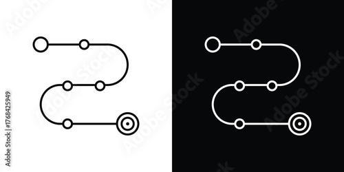 Roadmap icon editable vector stroke for web designs