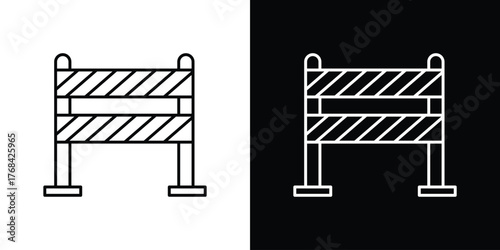 Roadblock icon editable vector stroke for web designs
