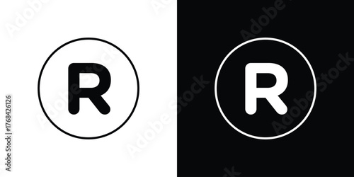 Registered trademark icon editable vector stroke for web designs