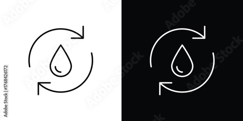 Recycle water icon editable vector stroke for web designs
