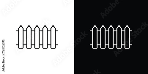 Plank fence icon editable vector stroke for web designs