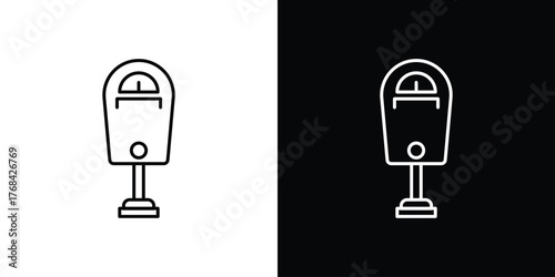 Parking meter icon editable vector stroke for web designs