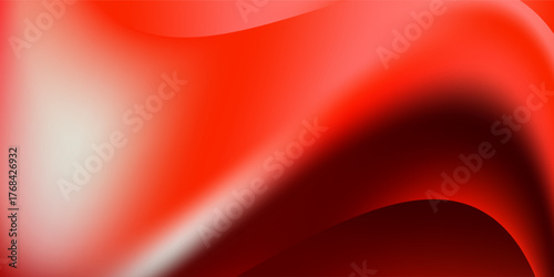 3d rendering of red abstract glass background. An abstract background features a gradient of red and dark red colors, creating a smooth, wave-like transition.