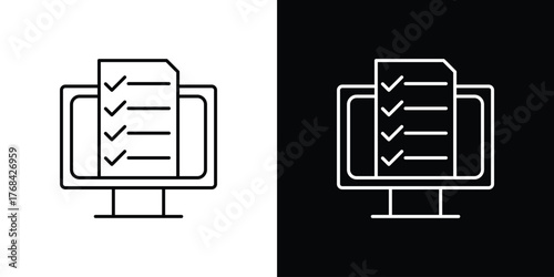 Online exam test icon editable vector stroke for web designs