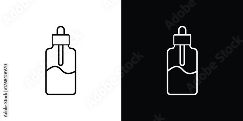 Oil dropper bottle icon editable vector stroke for web designs