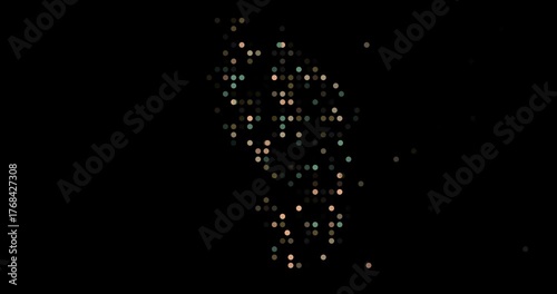 Swirling Particles Reveal the Dominica Map Outline
