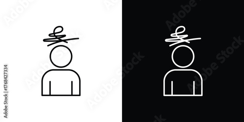 Mental disorder icon editable vector stroke for web designs