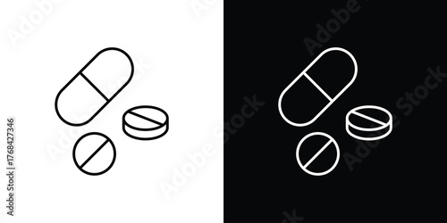 Medicine pills icon editable vector stroke for web designs