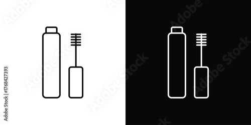 Mascara brush icon editable vector stroke for web designs