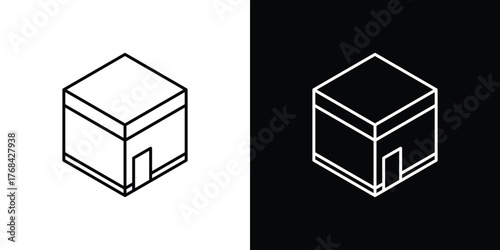 Kaaba icon editable vector stroke for web designs