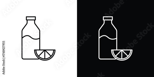 Juice bottle icon editable vector stroke for web designs